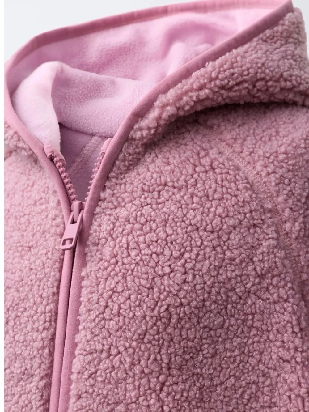 HOODED FAUX SHEARLING JACKET