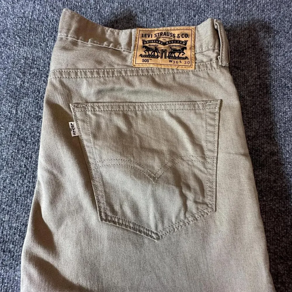 Levi's 505 Regular Fit‎ Men’s Beige Jeans - W36 L30