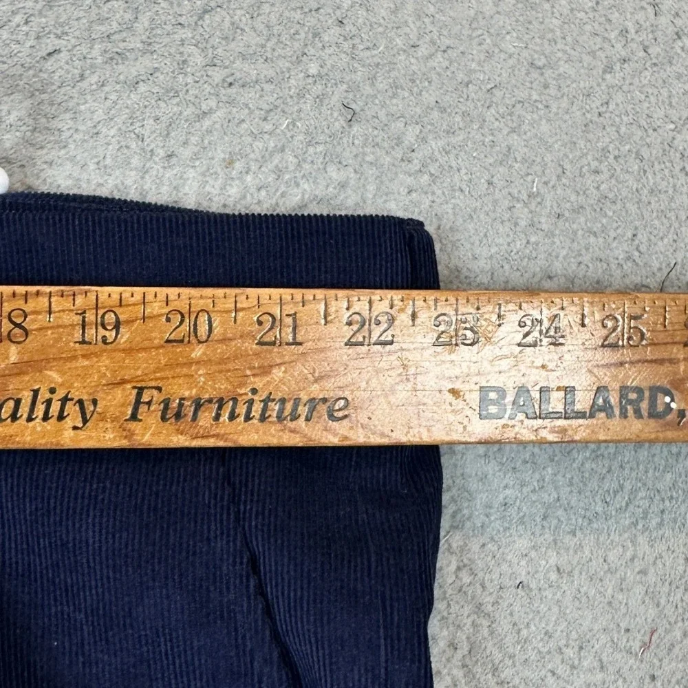 Stafford Pants Mens 44X32 Navy Blue Slim Fit Corduroy Dress Trousers Flat Front