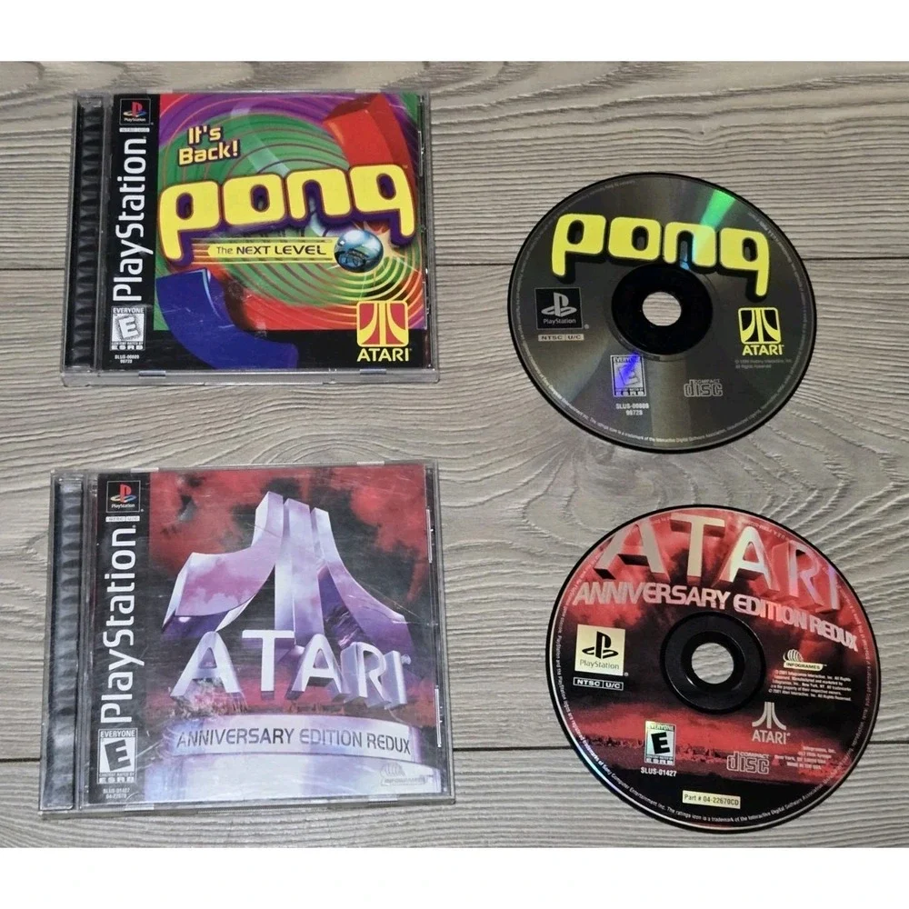 PS1 Game Lot -‎ Atari Anniversary Redux & Pong Next Level CIB Tested Playstation