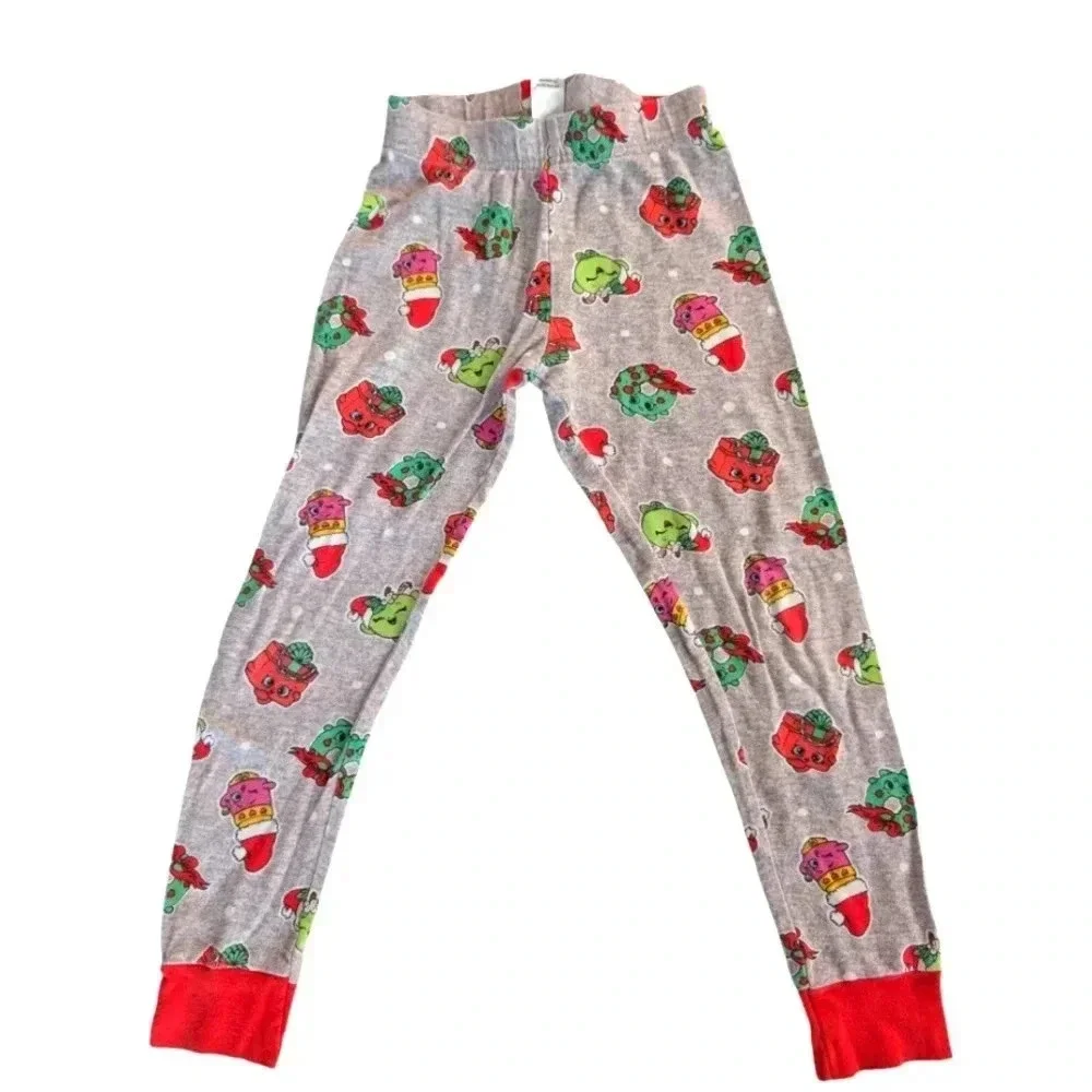 Shopkins Girls 2pc Santas Faves Christmas Holiday Pajamas Cotton Sleep SZ 8 Red