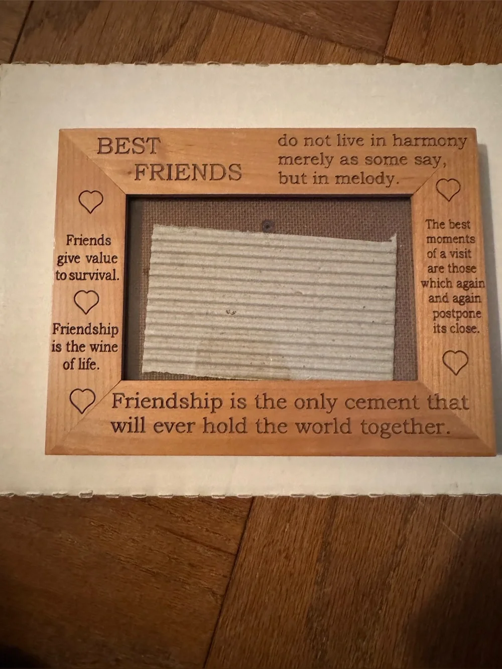 Best Friends Wooden Picture Frame - Natural Wood