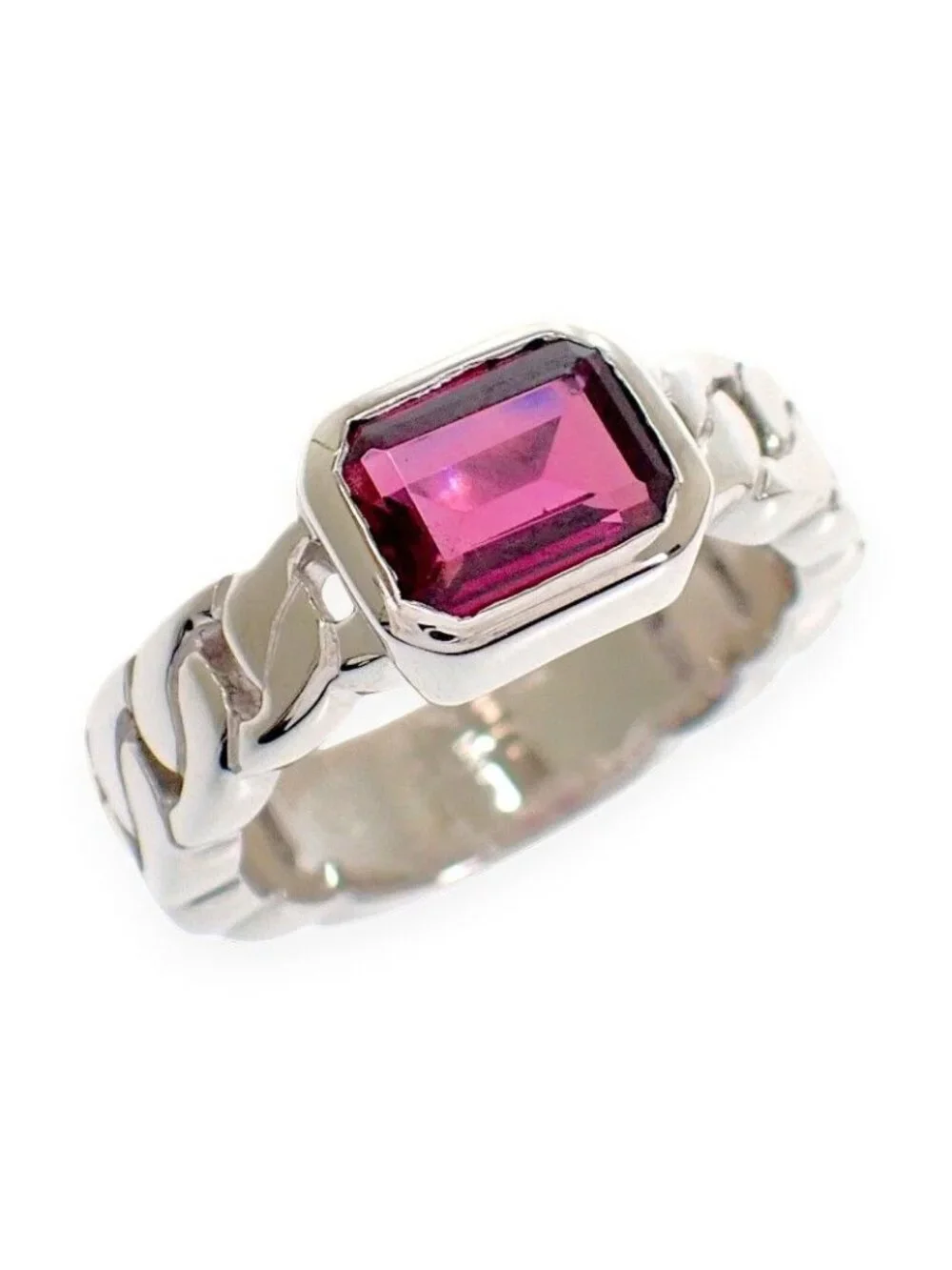 Chanel Premiere Ring 18k White Gold Pink Garnet