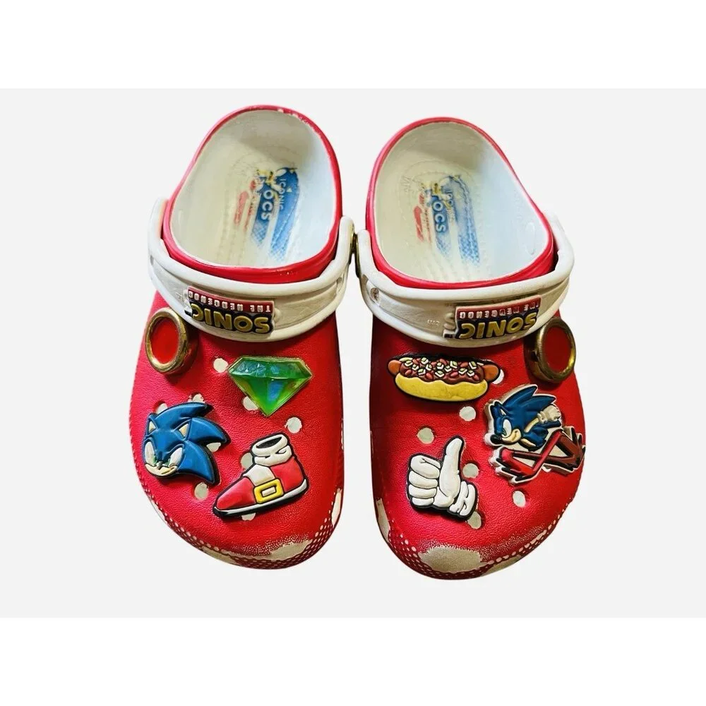 Crocs Sega Sonic the Hedgehog Kids Size C 11 Red Slip On Clogs Limited Ed‎ 2023