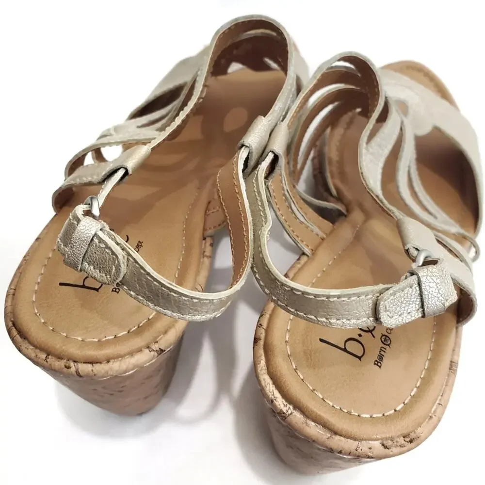 NEW Born BOC | Jayna Natural Leather Wedge Sandals