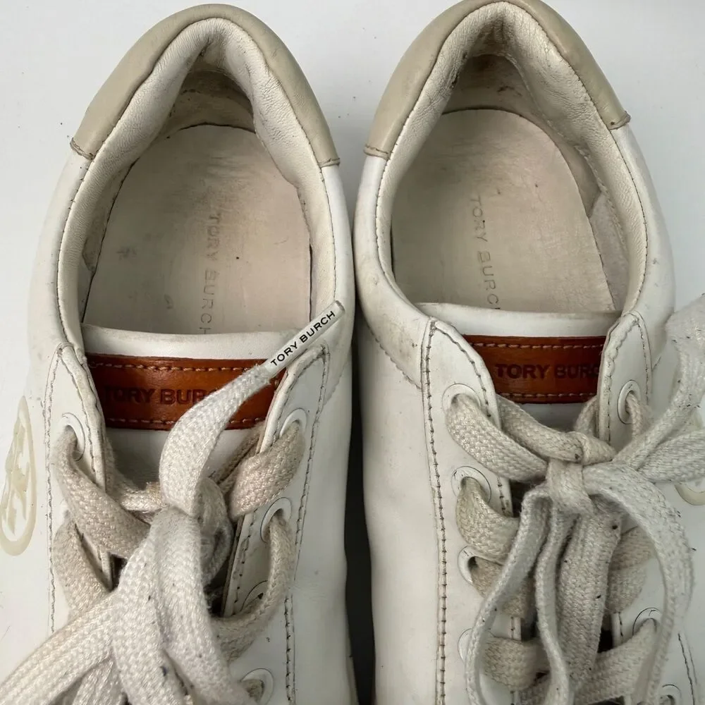 Tory‎ Burch Women's 7 Color Block Signature Logo Leather Sneaker Shoes