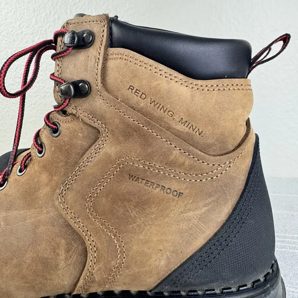 Red Wing Burnside 6 Inch Waterproof Safety Toe Work Boots 2410 Leather Brown 11
