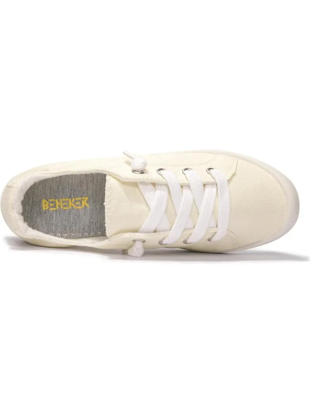 Womens Beige Canvas Slipon Canvas Sneaker Low Top Walking Shoes Fashion Sneakers