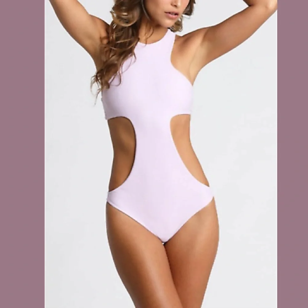 MIKOH // SZ LG // Osaka monokini one piece, taro lilac // EUC // Retail $284