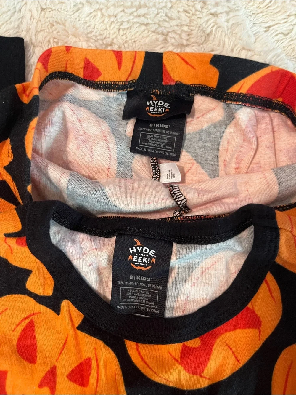 Hyde & EEK! Kids Halloween Jack-O'-Lantern Pajama Set Kids Size 8