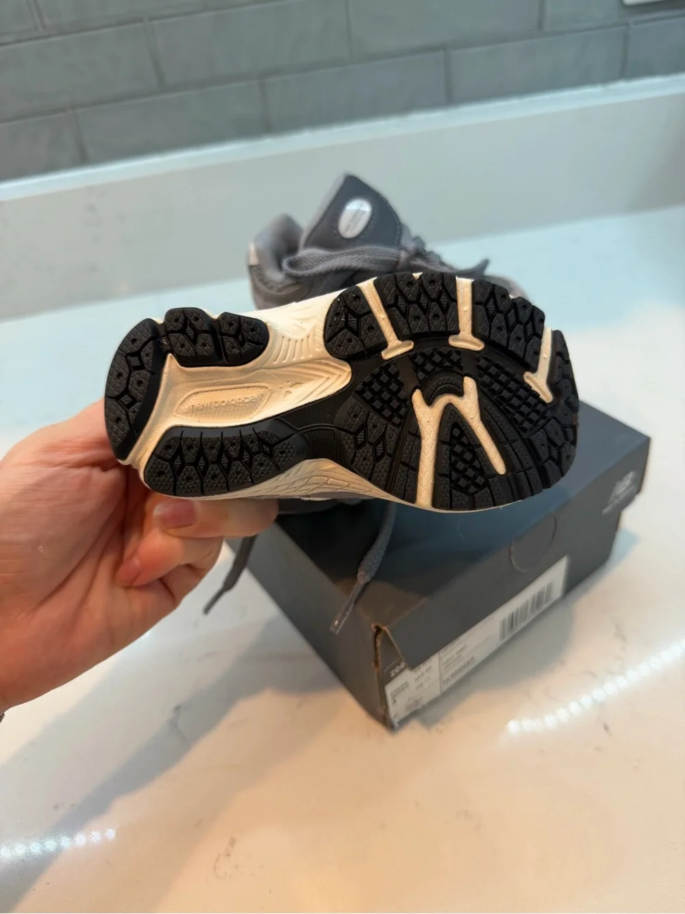 New Balance Kids Gray and White 2002R Athletic Sneakers