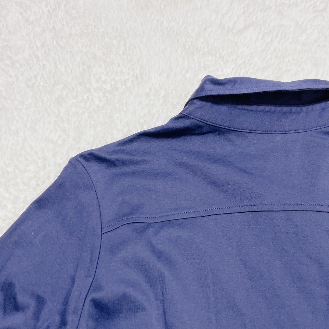 ♡ Old UNIQLO ♡ Three-quarter sleeve polo shirt, skipper style, office casual, navy