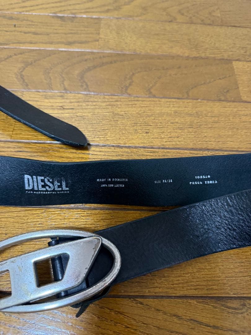 DIESEL Black Leather Belt Size 95/34