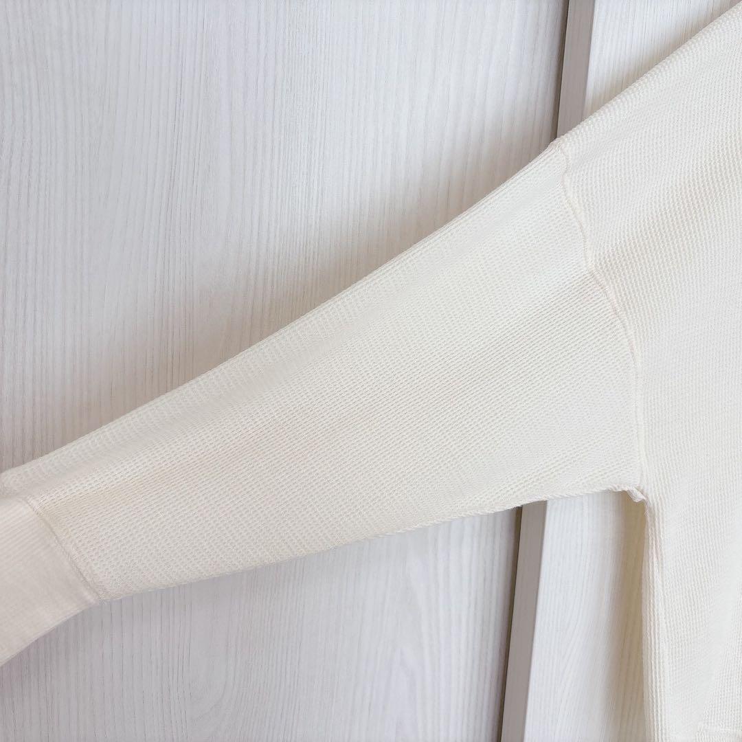Chocolat Fin Robe Waffle Front Button Cut Pullover - Off White