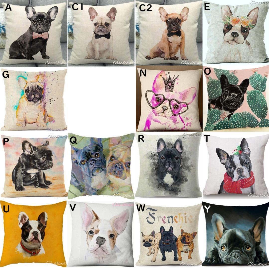Boston Terrier R Cotton Linen 45x45cm Cushion Cover