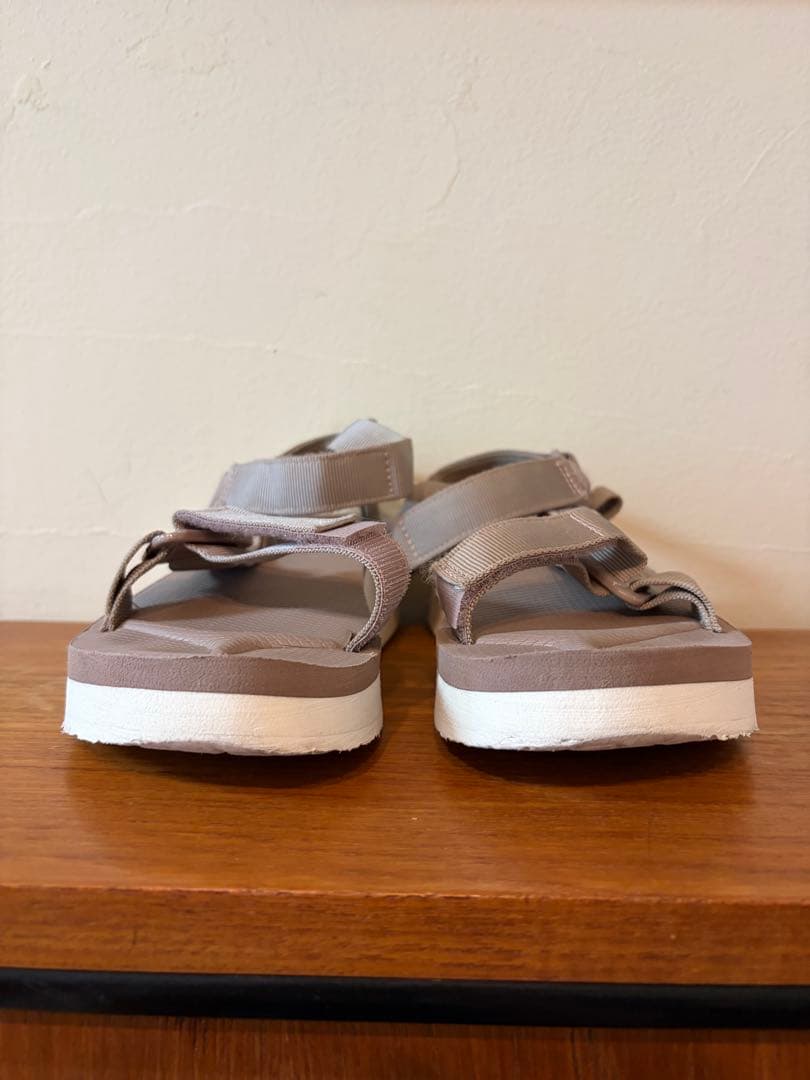 Beige Sports Sandals, Adjustable Straps, Thick Sole, 23.5 cm