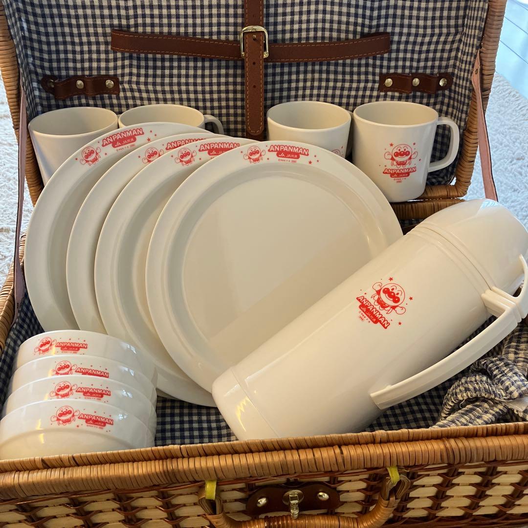 【Photos Added & Price Reduced】JA Non-Sale Anpanman Picnic Basket Cutlery Set