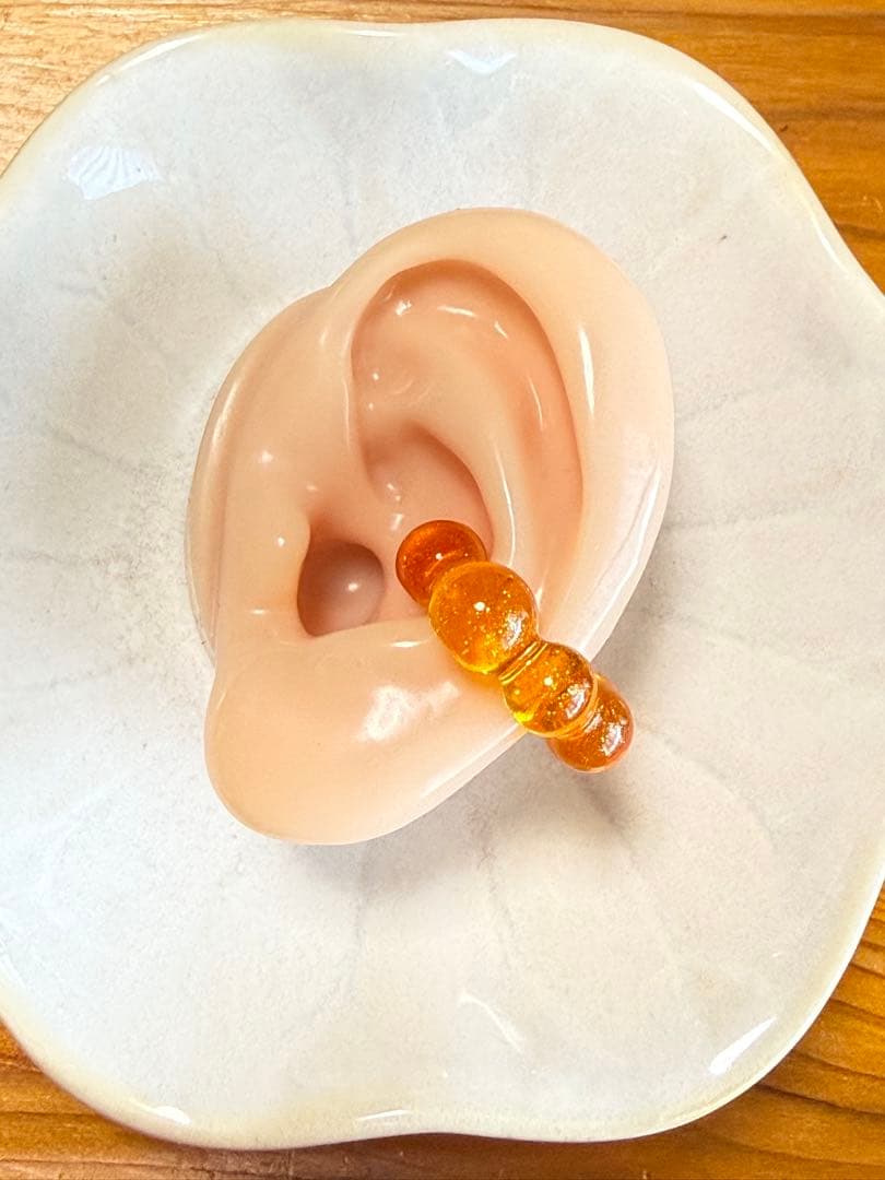 Orange Resin Ear Cuff
